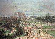 Camille Pissarro the tuileries gardens,rainy weather oil